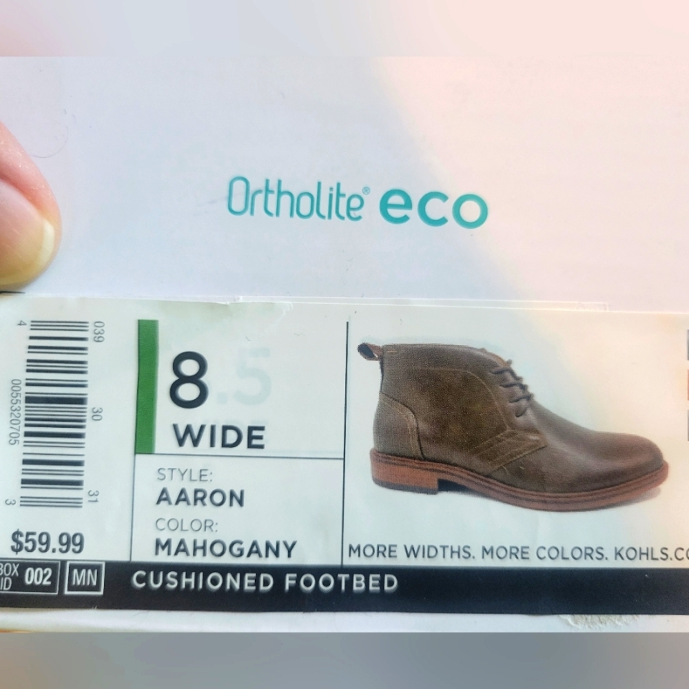 Ortholite eco cushioned footbed 8 wide mahogany color. NWTs. Dress shoes